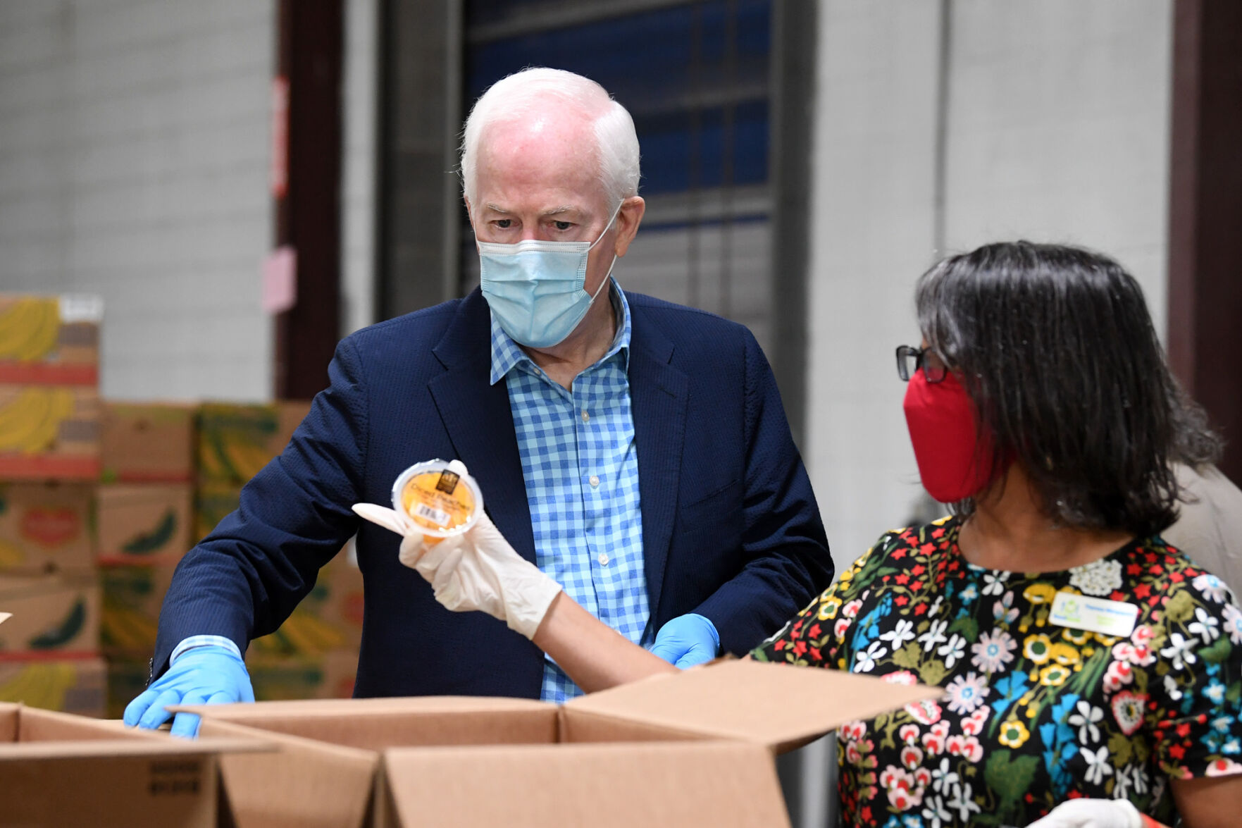 Sen. John Cornyn at BV Food Bank